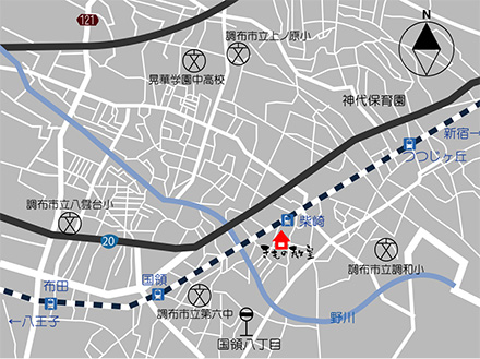 たまがわきもの教室広域地図